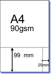 99mm perforated A4 paper
