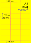 21 yellow shelf edge perforated tickets on A4 120g