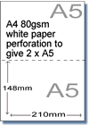 Perforated paper measurements