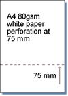 Perforated paper measurements