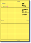 28 self edge yellow tickets on yellow A4 sheet