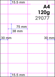 14 up labels 75x38mm micro-perf on A4 120g sheets