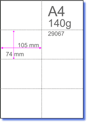 Blank perforated paper 8 tickets  105 x 74 140g card