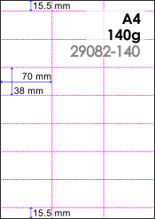70x38mm perforated shelf edge labels 21 per sheet on A4 140g